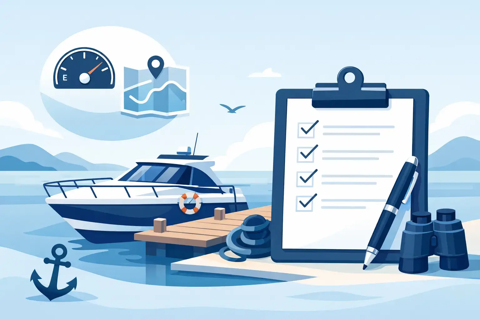 Bootcontrole voor vertrek checklist